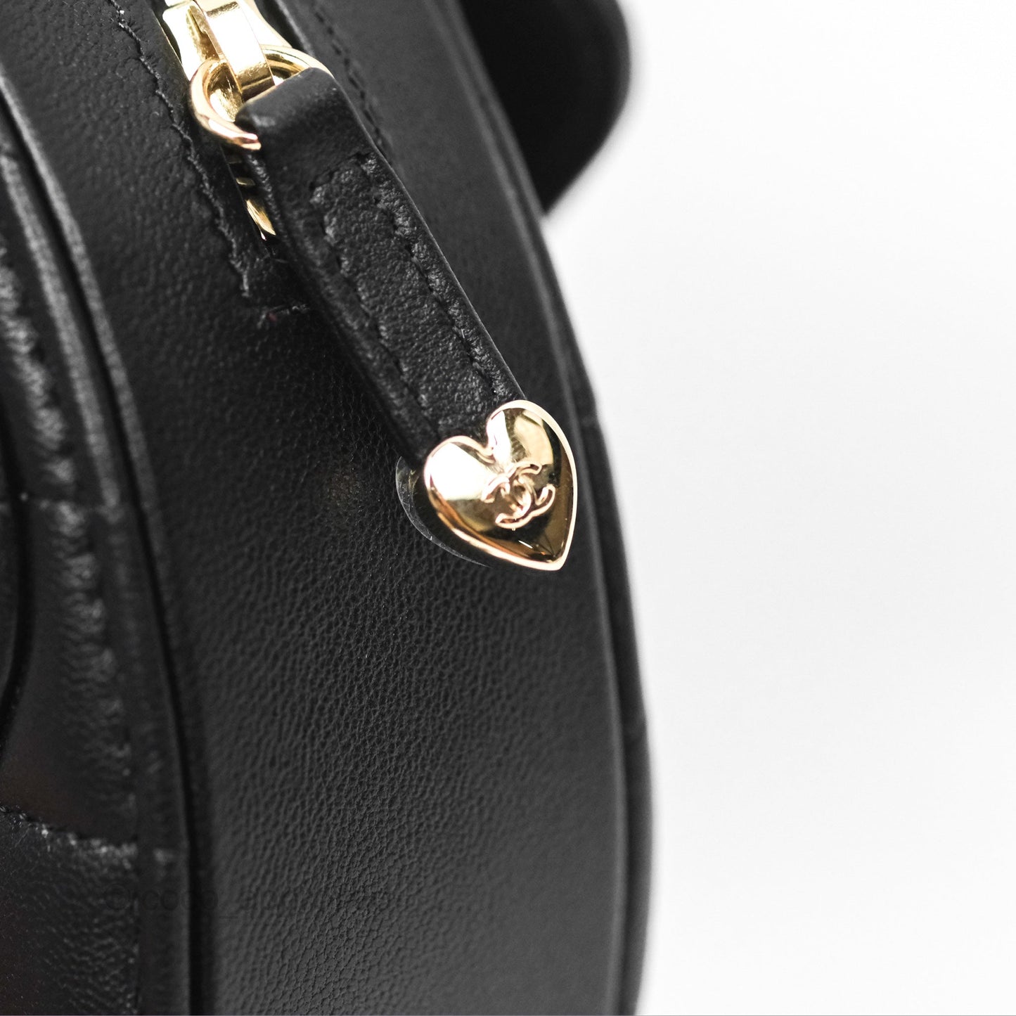 Chanel Small Heart Bag Black Lambskin Gold Hardware 22S