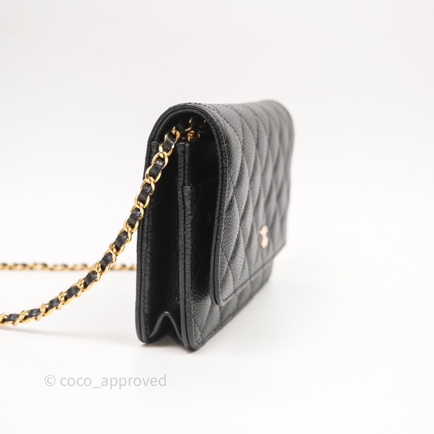 Chanel Quilted WOC Black Caviar Gold Hardware