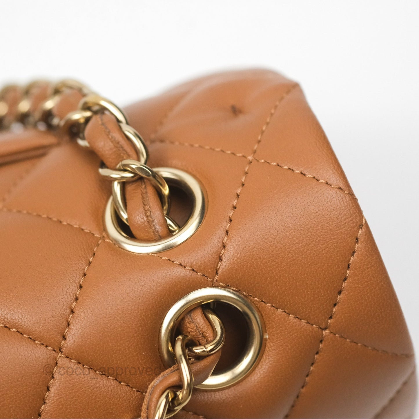 Chanel Classic M/L Medium Flap Quilted Brown Lambskin Gold Hardware