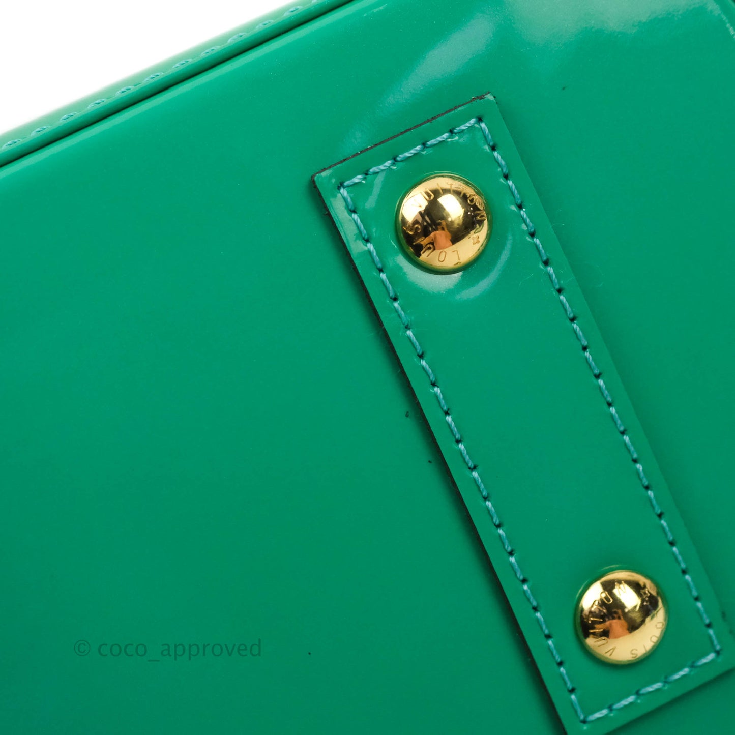 Louis Vuitton Alma BB Monogram Green Patent Gold Hardware