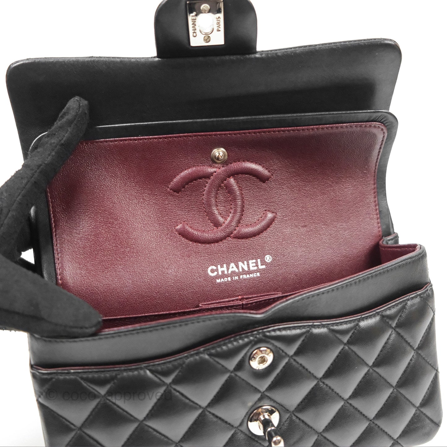 Chanel Small Classic Quilted Flap Black Lambskin Silver Hardware