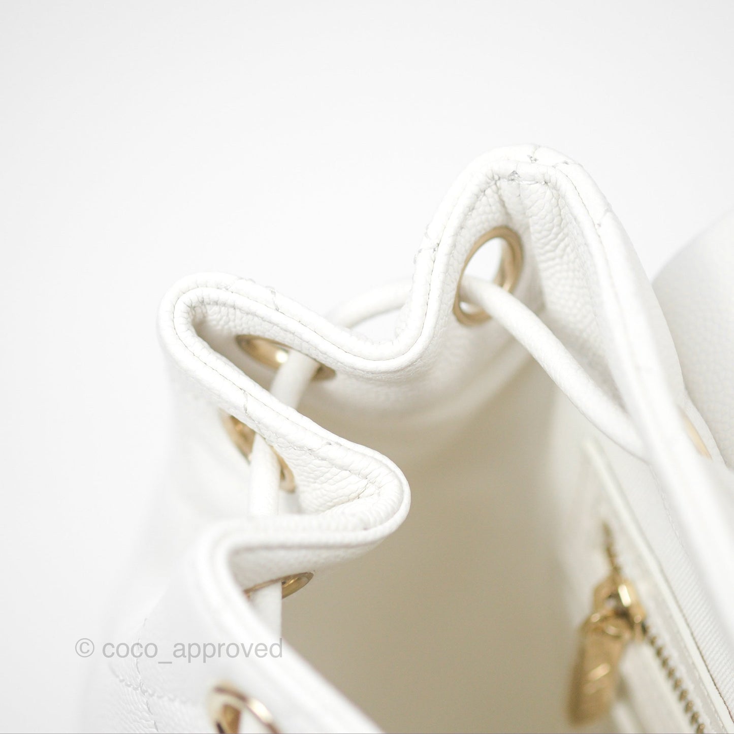 Chanel Mini Urban Spirit Backpack White Caviar Gold Hardware 23S