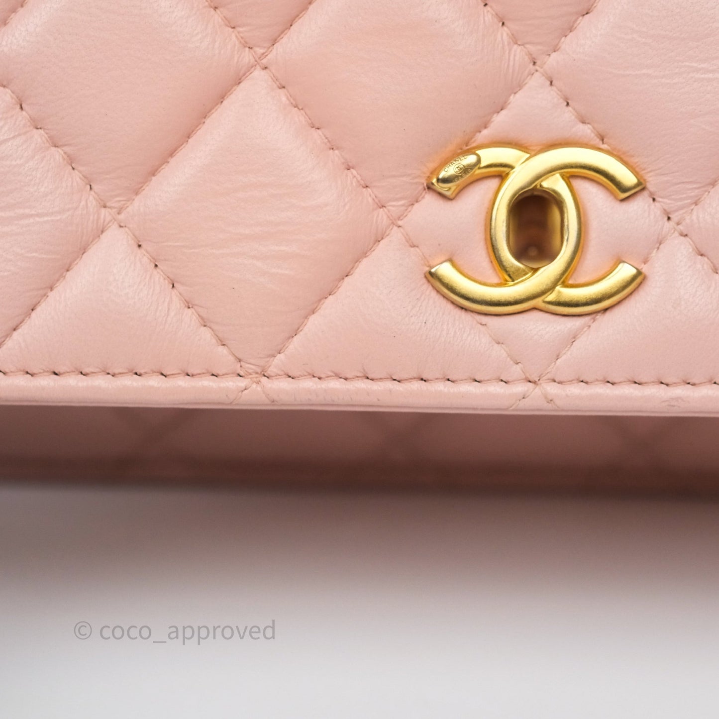 Chanel Camellia Crush Wallet on Chain WOC Pink Lambskin Aged Gold Hardware