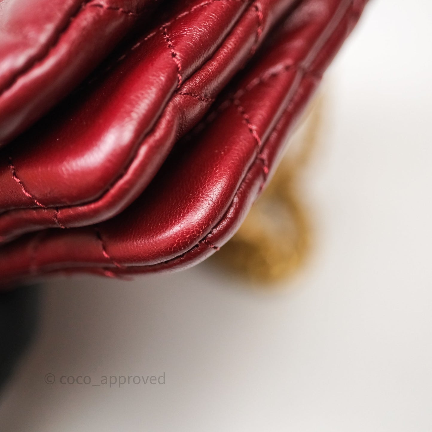Chanel Small All Slide Adjustable Chain Flap Bag Burgundy Lambskin Aged Gold Hardware