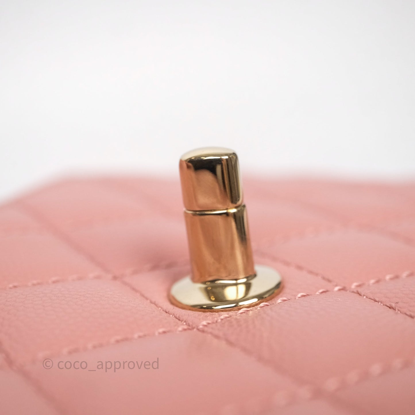 Chanel Small Coco Handle Quilted Pink Caviar Gold Hardware