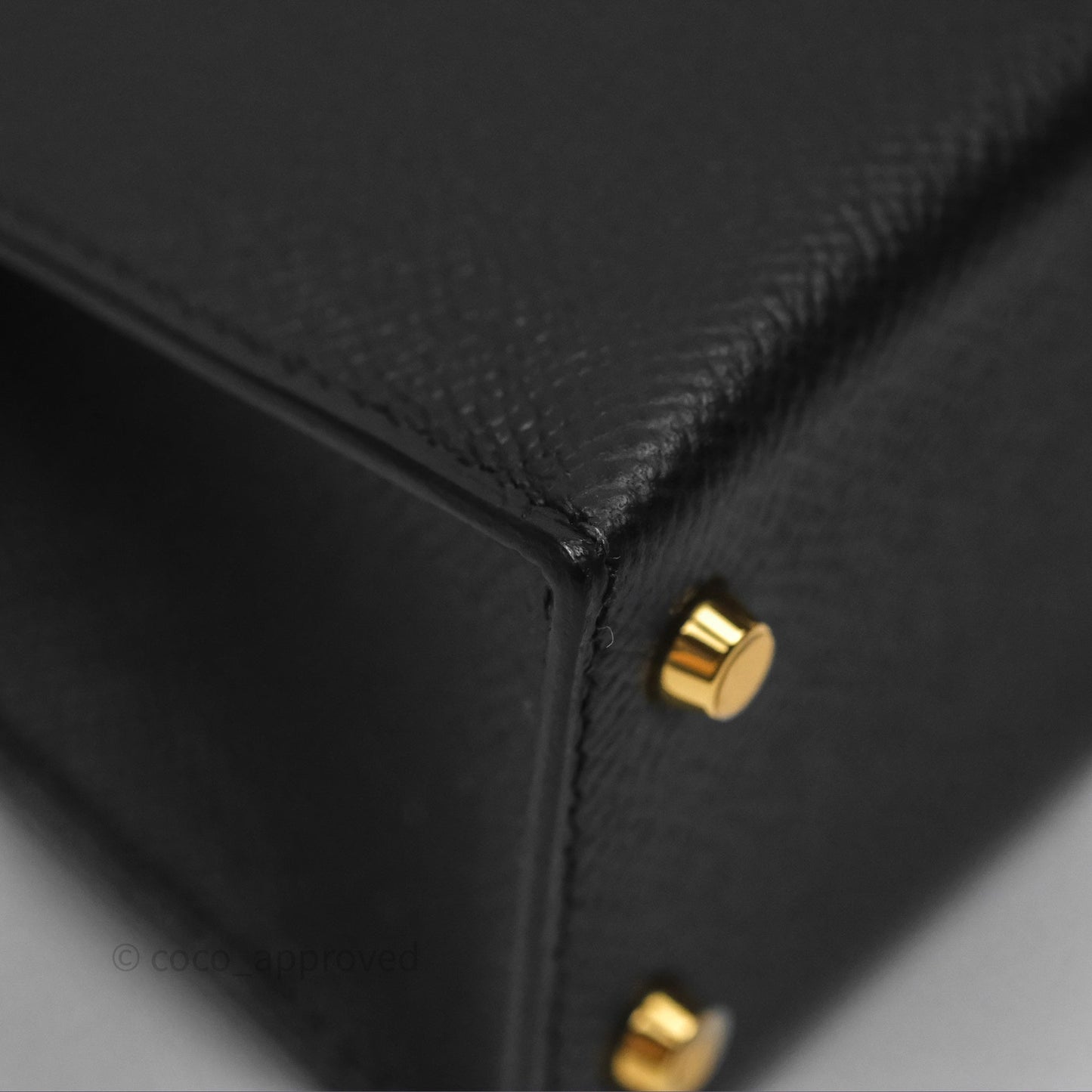 Hermès Mini Kelly II Noir 89 Epsom Gold Hardware