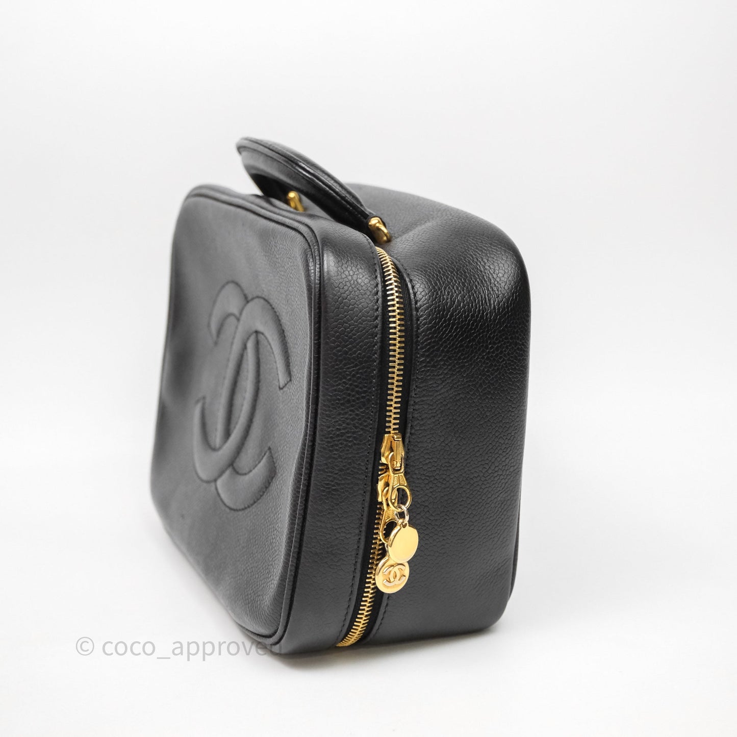 Chanel Vintage Timeless Vanity Case Caviar 24K Gold Hardware