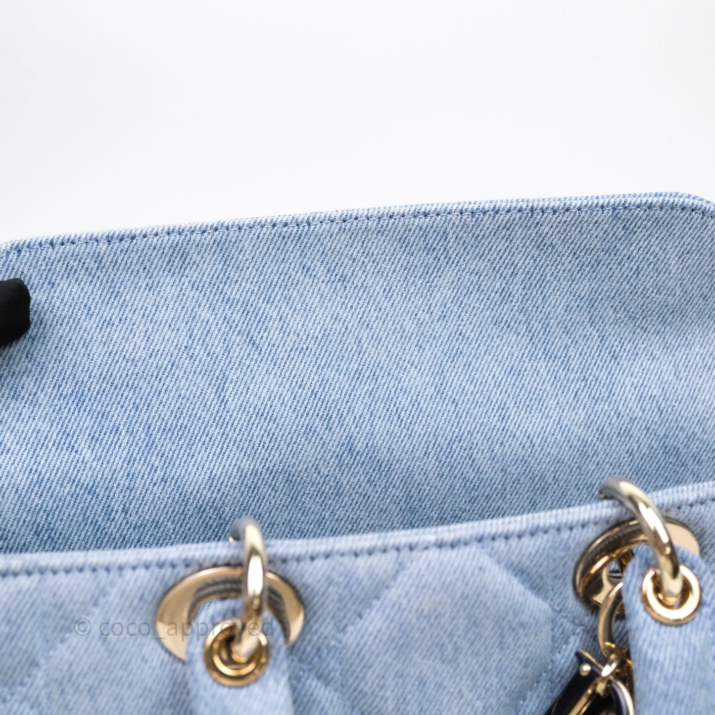 Christian Dior Medium Lady D-Joy Bag Denim Cannage Gold Hardware