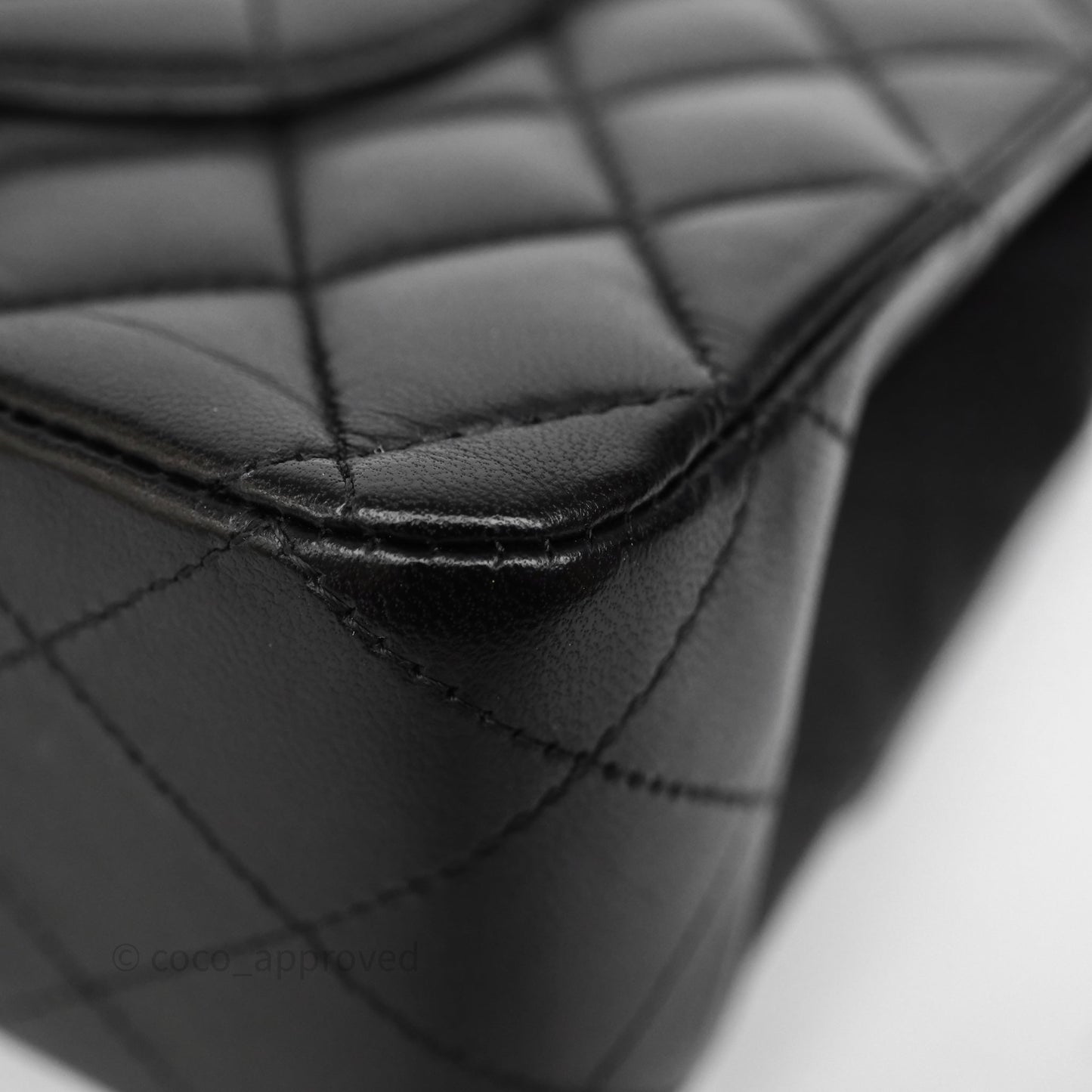 Chanel Quilted Classic M/L Medium Flap  Black Lambskin Gold Hardware