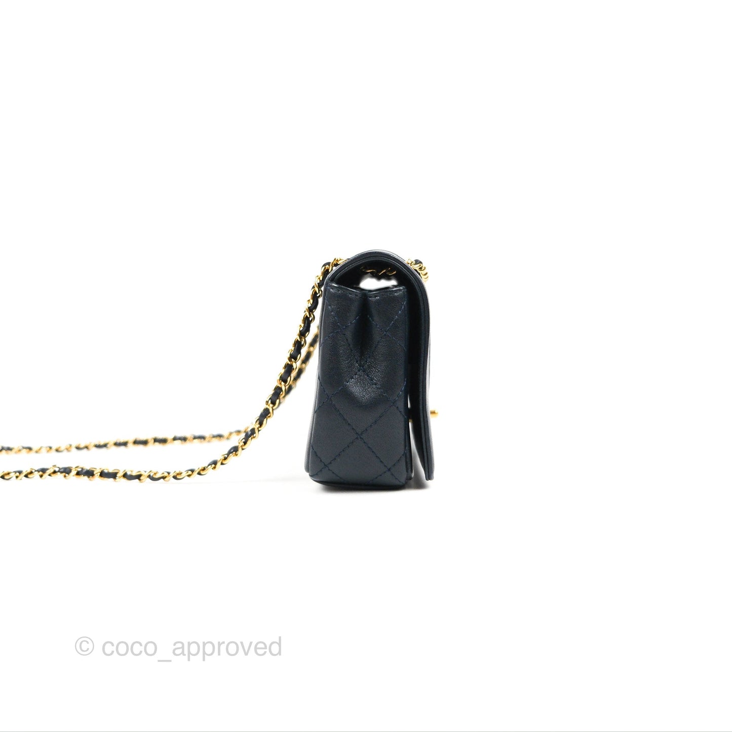 Chanel Small Vintage Mademoiselle Flap Navy Sheepskin Gold Hardware