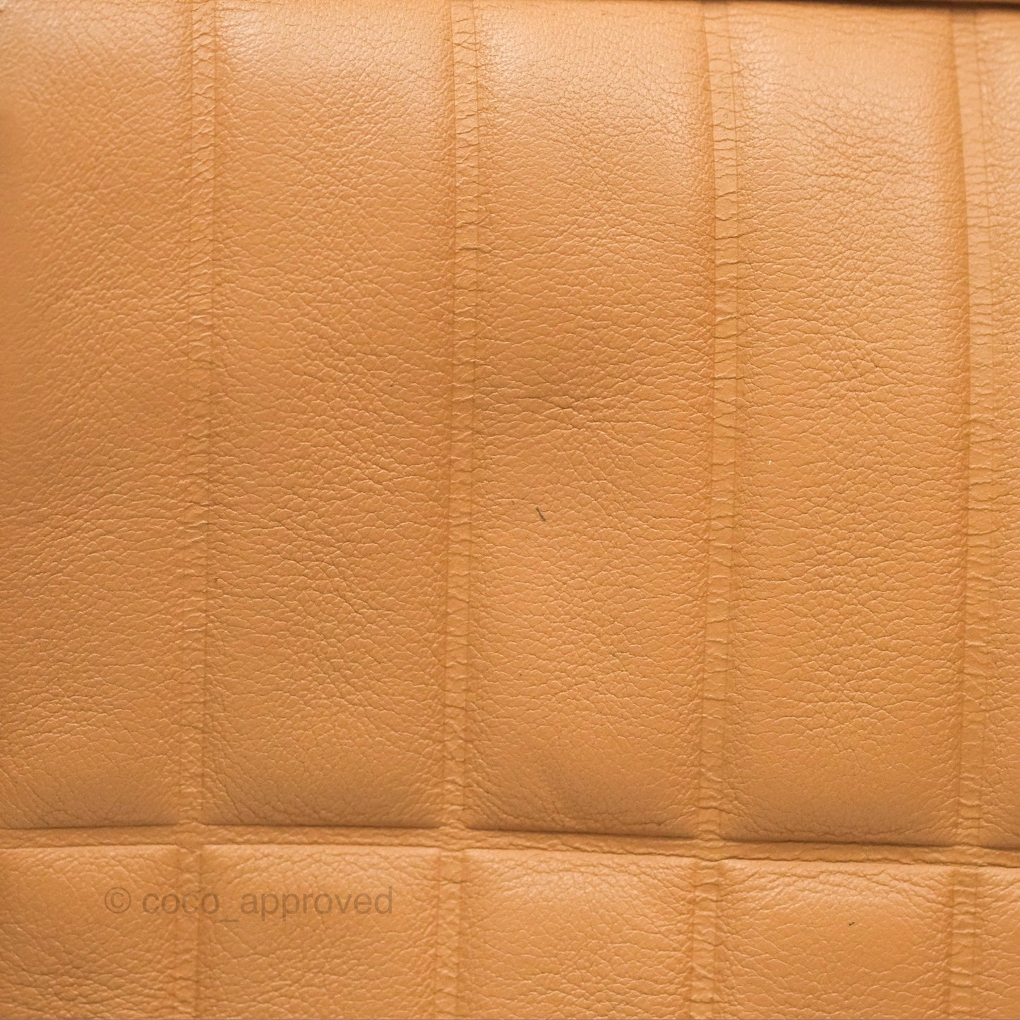 Chanel Vertical Quilted Lax East West Shoulder Bag Beige Calfskin