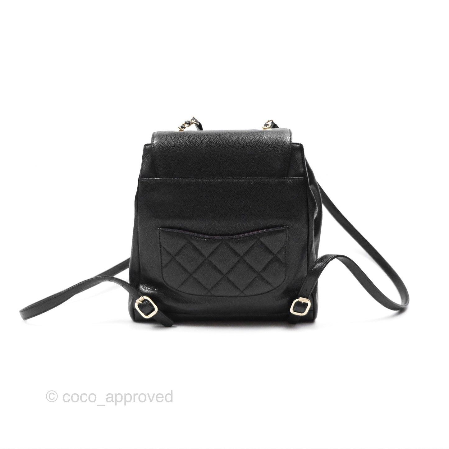 Chanel Quilted Business Affinity Backpack Black Caviar Gold Hardware
