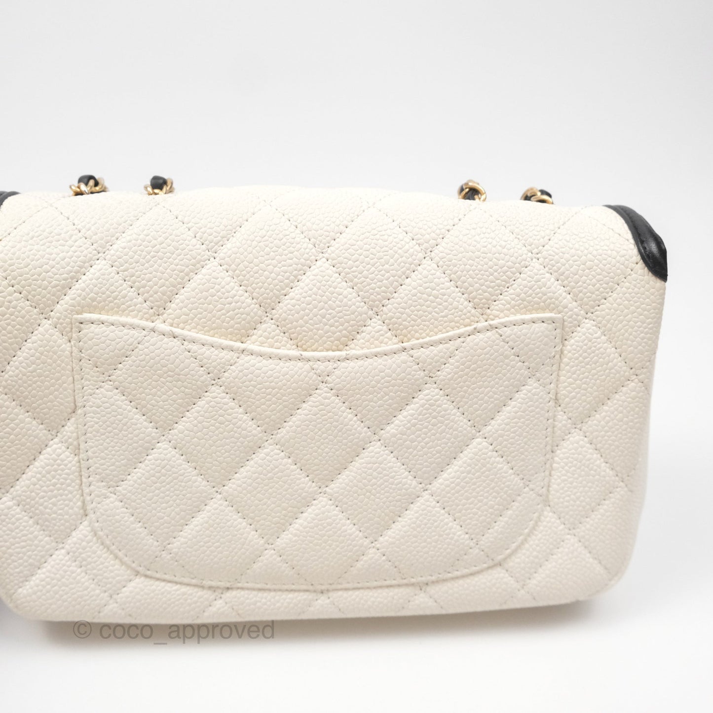 Chanel Small CC Filigree Flap Quilted Ivory Caviar