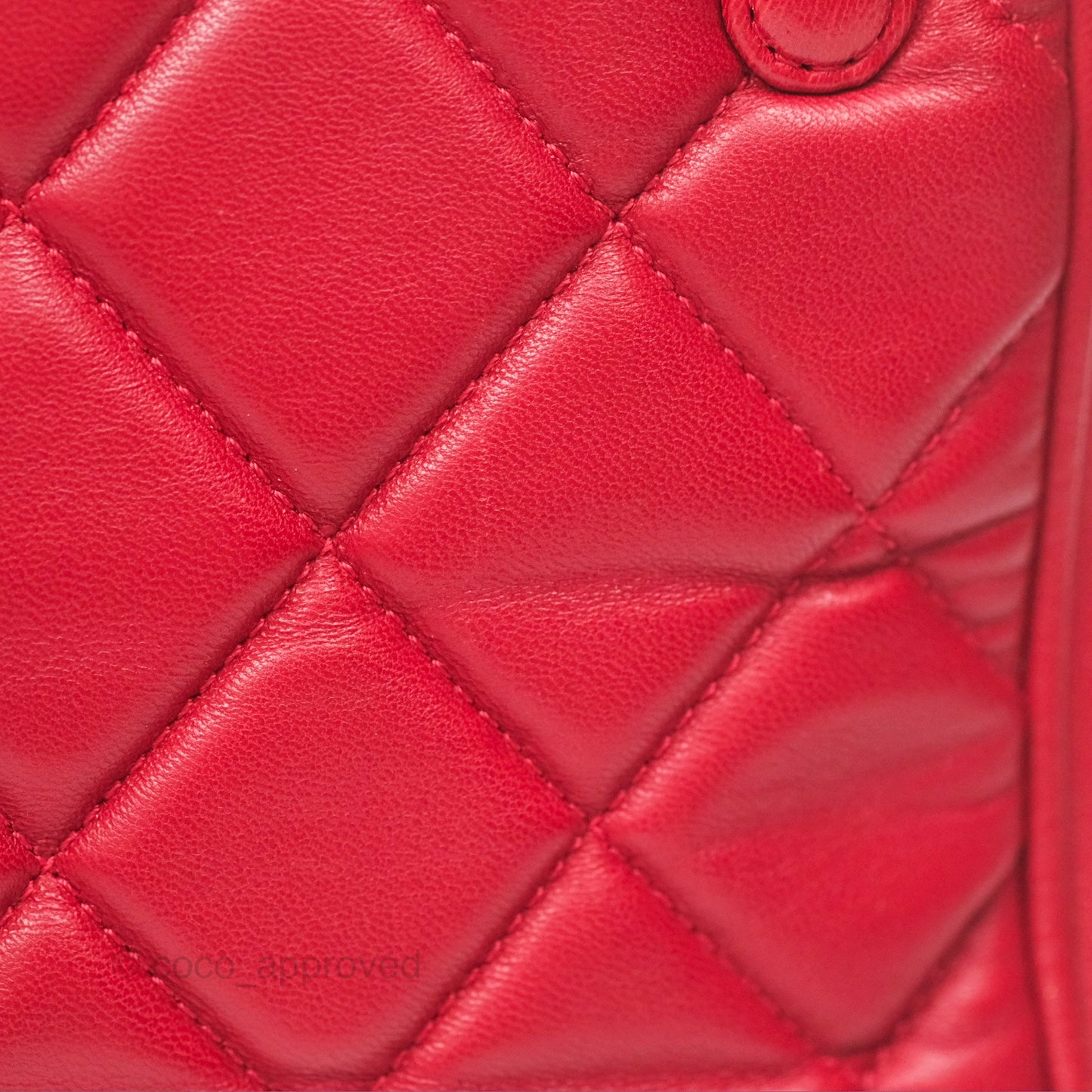 Chanel Tote Bag Red Lambskin Aged Gold Hardware