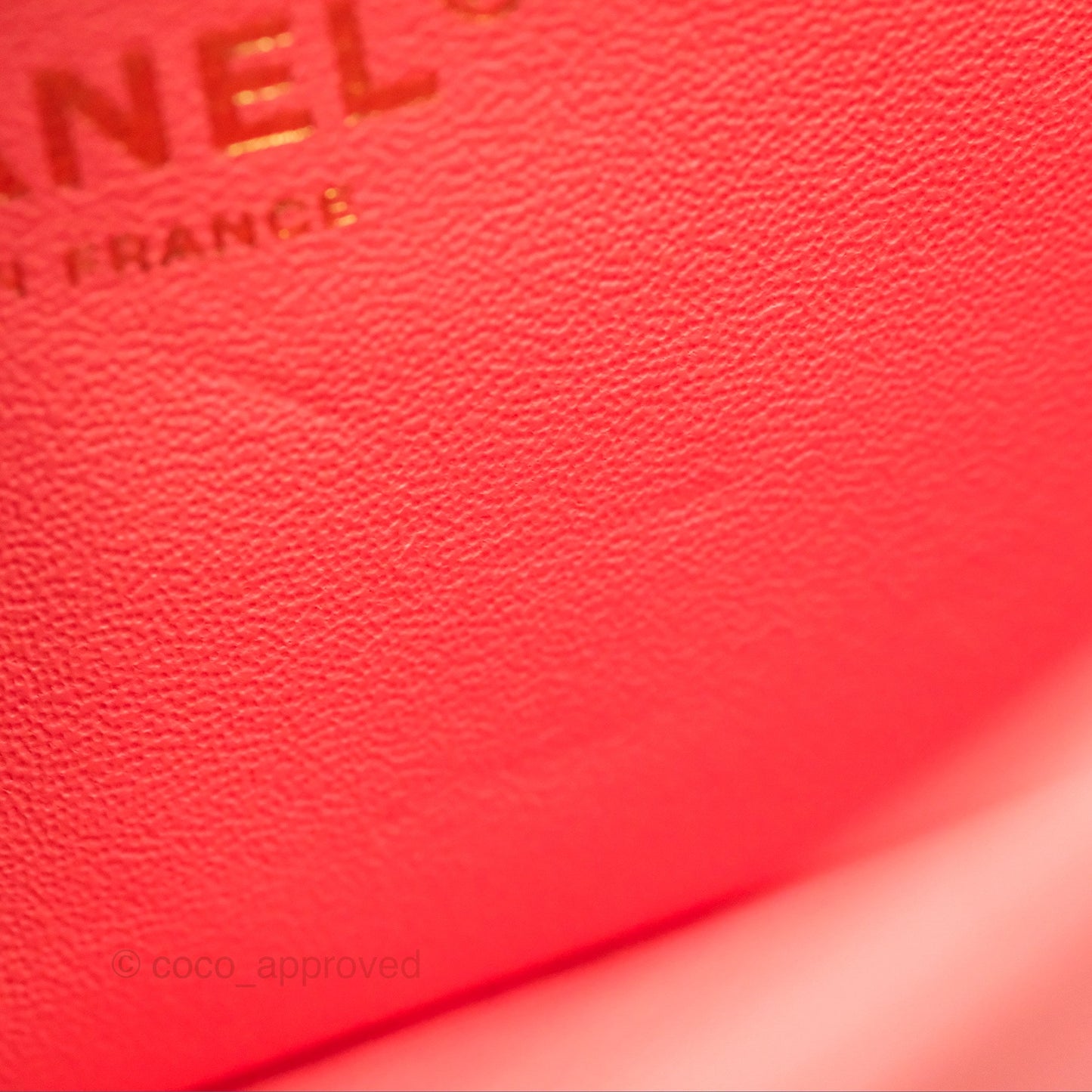 Chanel Chevron Mini Rectangular Flap Peach Pink Lambskin Aged Gold Hardware
