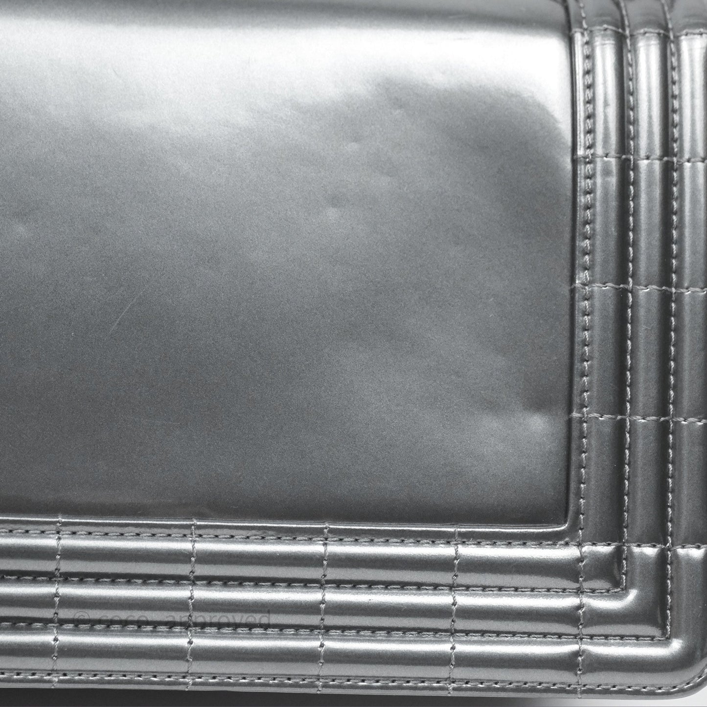 Chanel Medium Boy Metallic Dark Grey Iridescent Glazed Calfskin Ruthenium Hardware