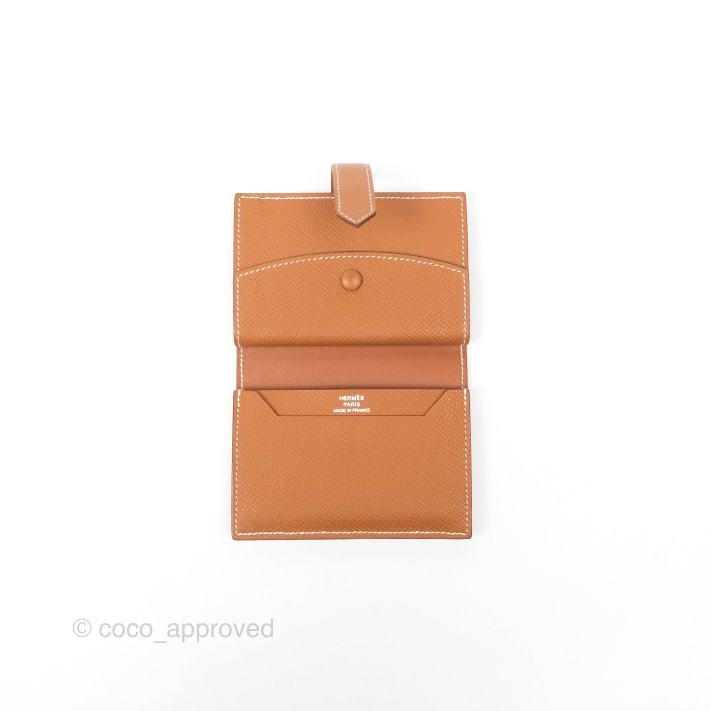 Hermes Bearn Mini Wallet Gold Epsom Palladium Hardware