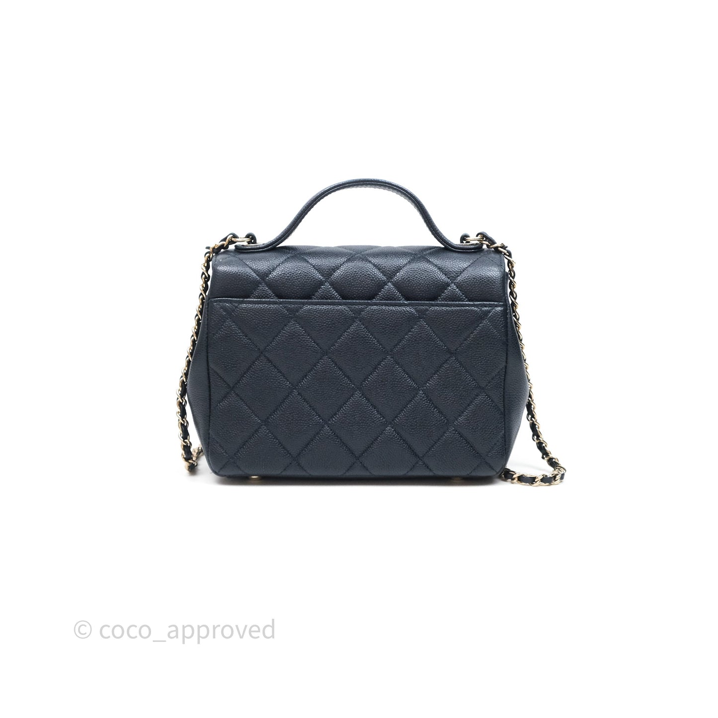 Chanel Quilted Small Business Affinity Flap Navy Caviar Gold Hardware
