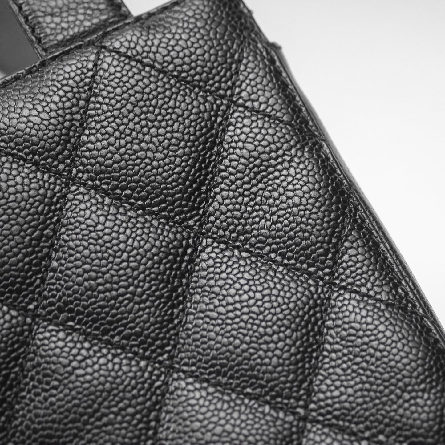Chanel Vintage Quilted CC Tote Black Caviar Gold Hardware