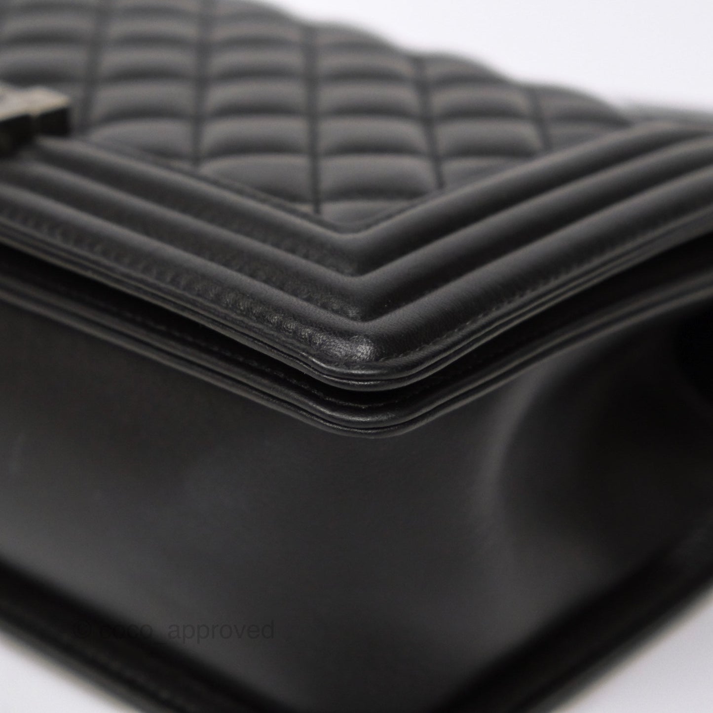 Chanel Medium Boy Quilted Black Calfskin Ruthenium Hardware
