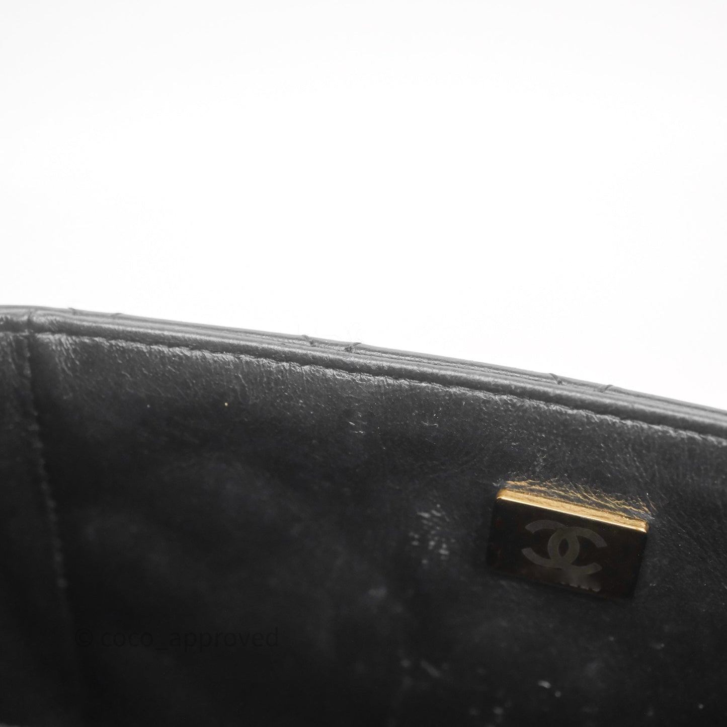 Chanel Mini Square Quilted Black Lambskin Gold Hardware