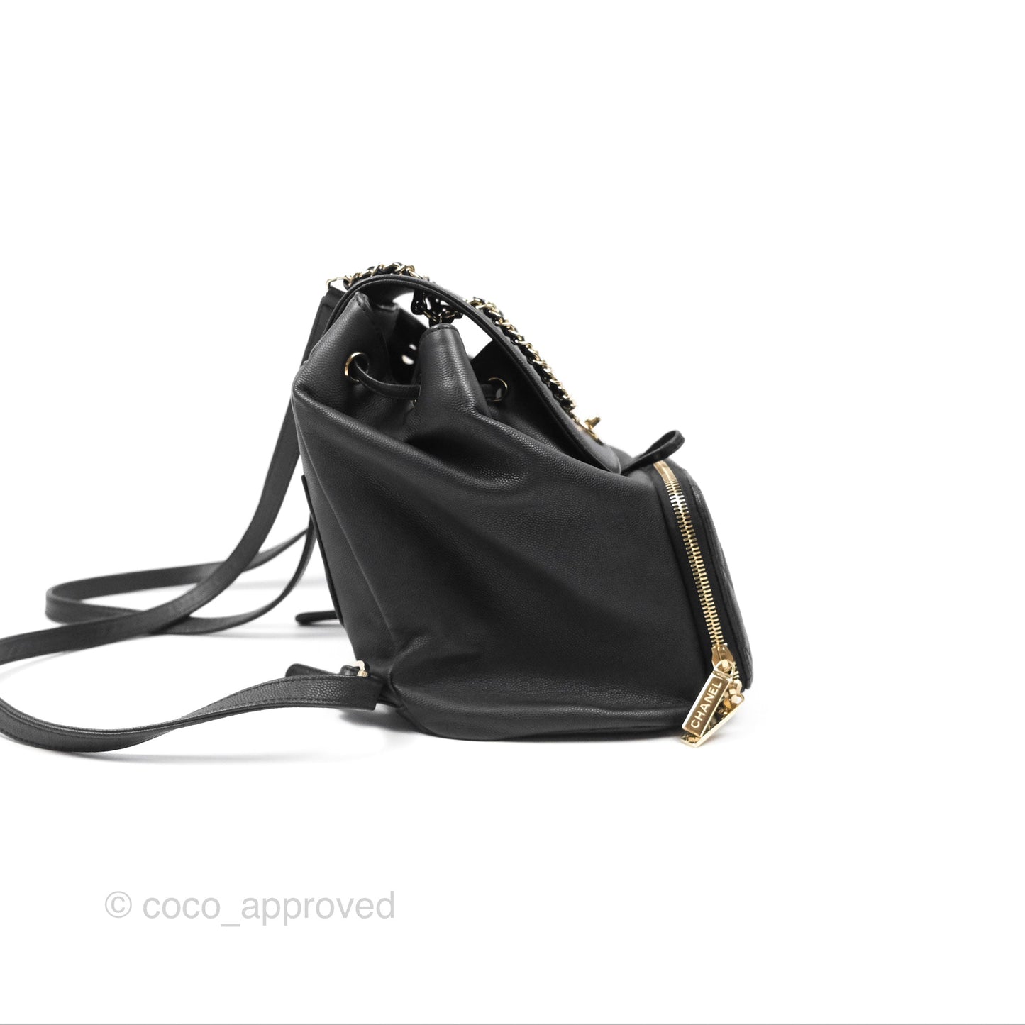 Chanel Quilted Business Affinity Backpack Black Caviar Gold Hardware
