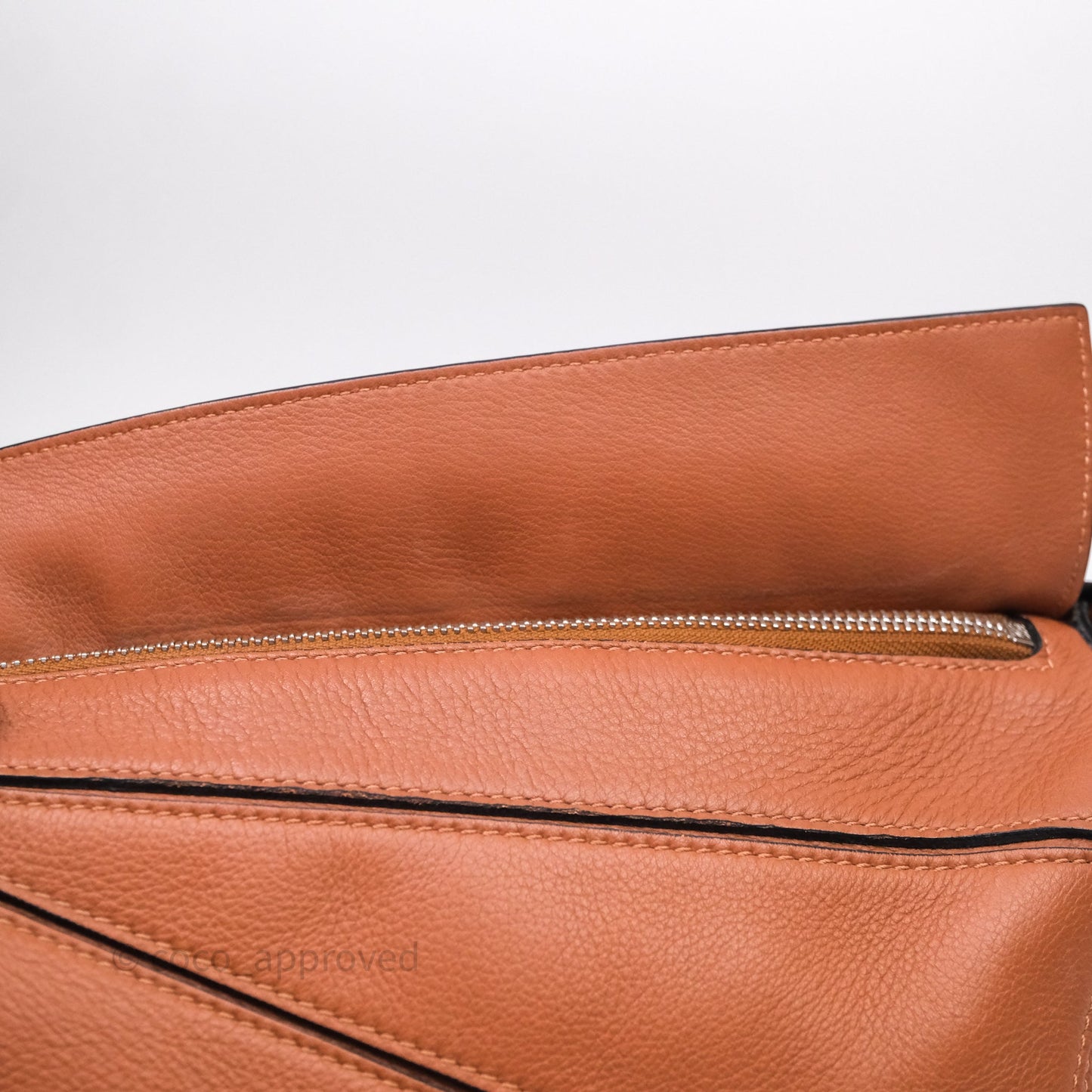 Loewe Small Puzzle Bag Tan Calfskin Silver Hardware