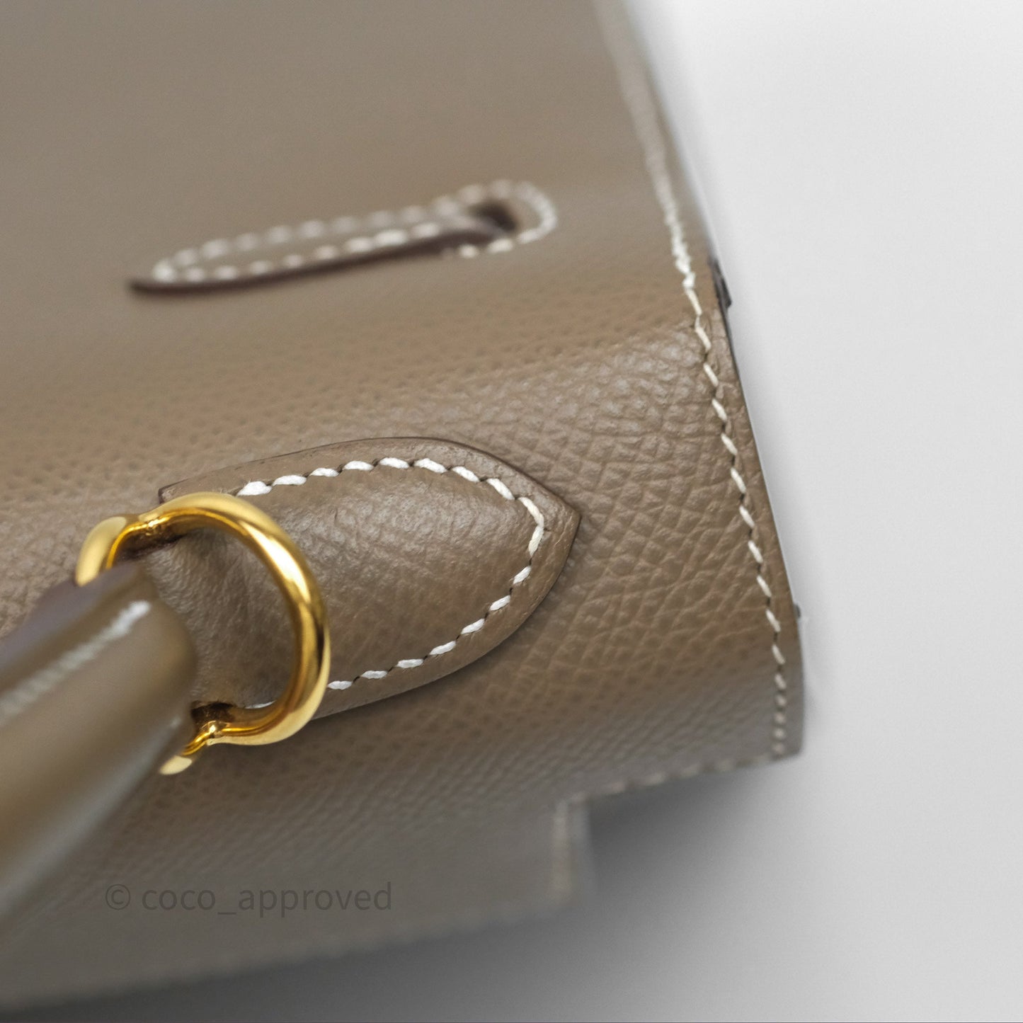 Hermès Kelly 25 Sellier Etoupe Epsom Gold Hardware