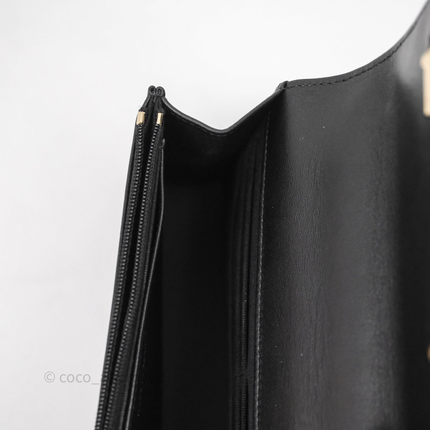 Chanel Top Handle Wallet On Chain WOC Black Lambskin Gold Hardware