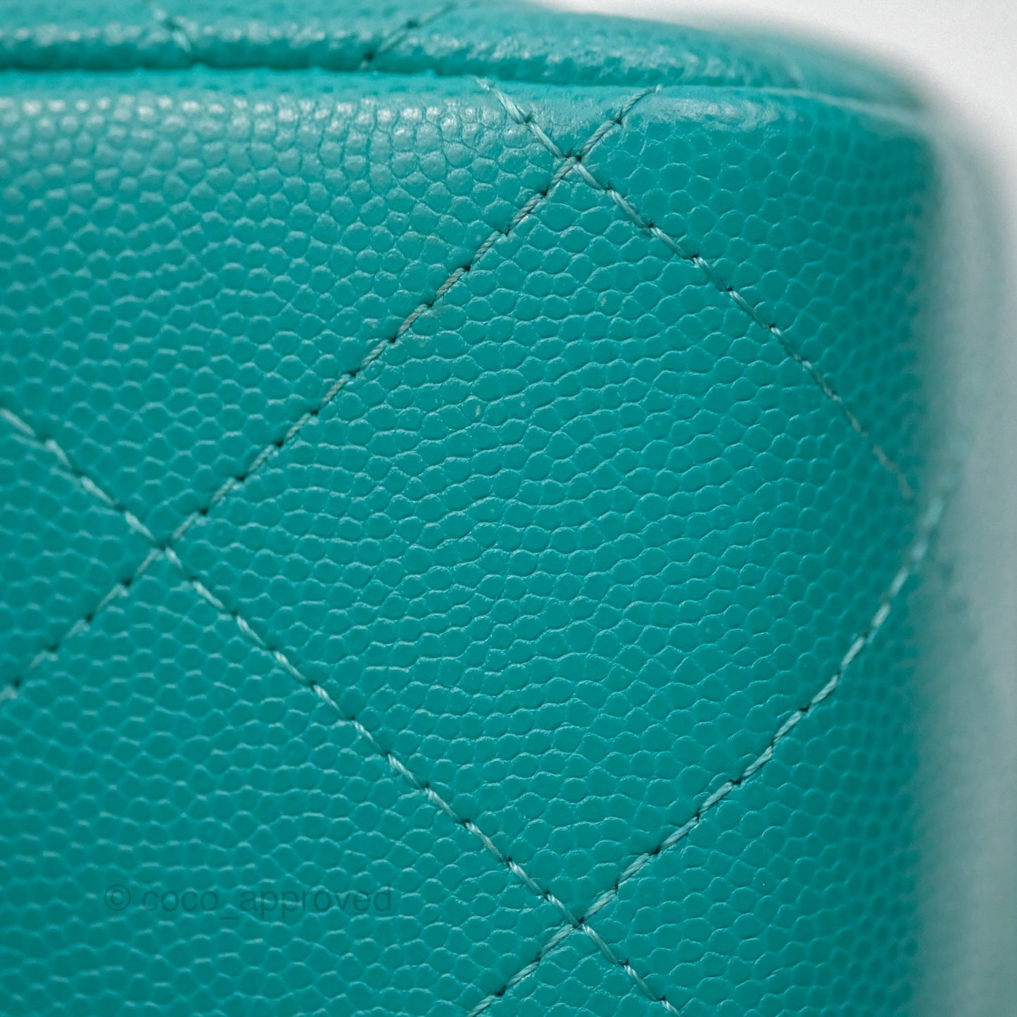 Chanel Jumbo Double Flap Turquoise Caviar Gold Hardware⁣⁣