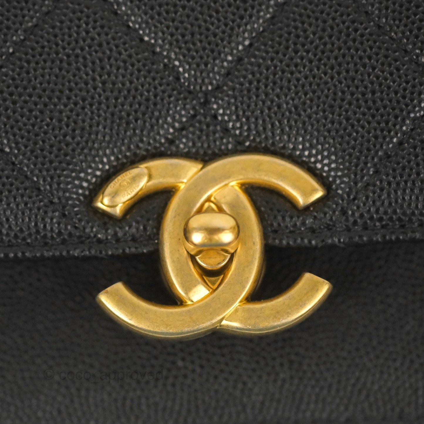 Chanel Mini Messenger Bag Black Caviar Aged Gold Hardware 21K