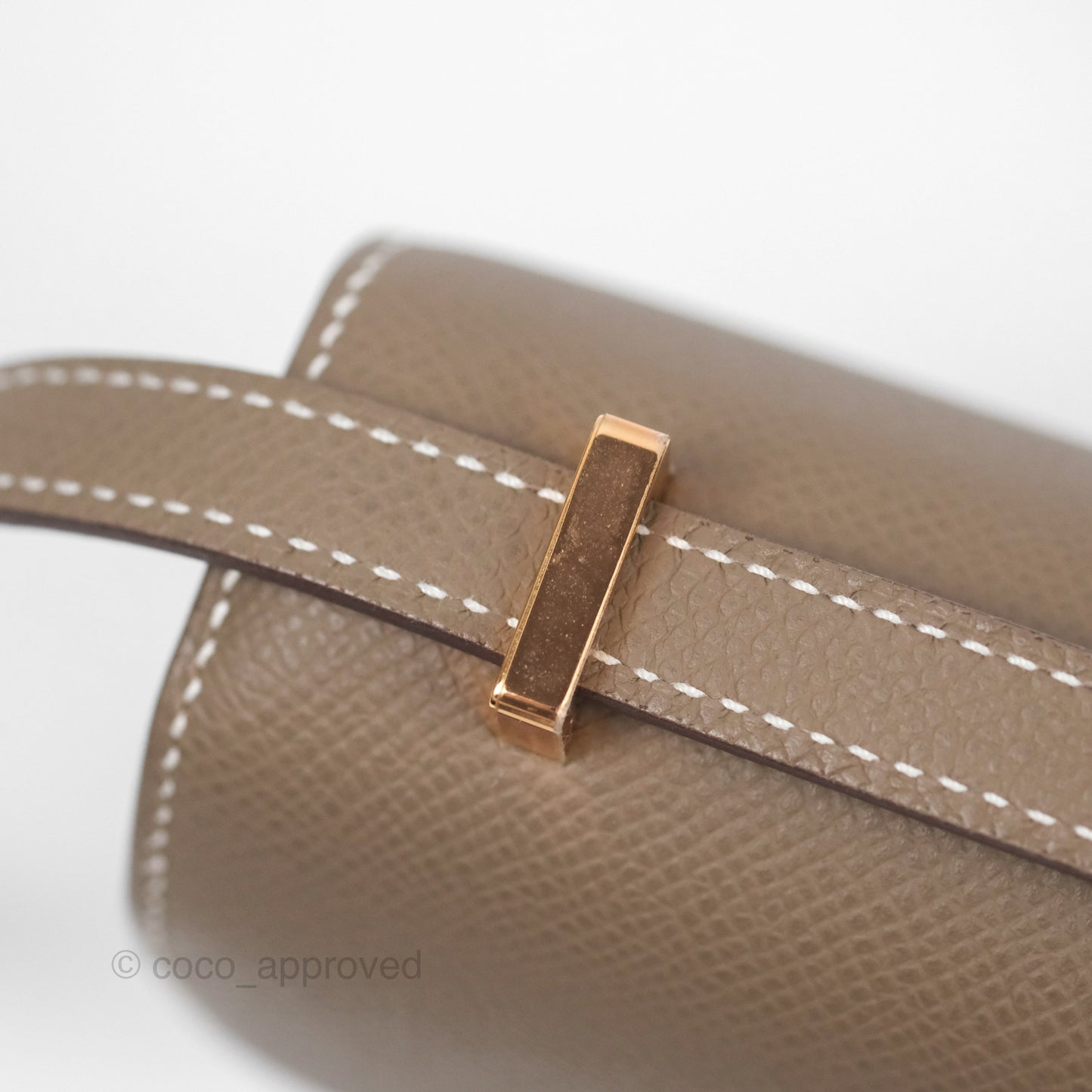 Hermès Constance Mini 18cm Mirror Etoupe 18 Epsom Rose Gold Hardware