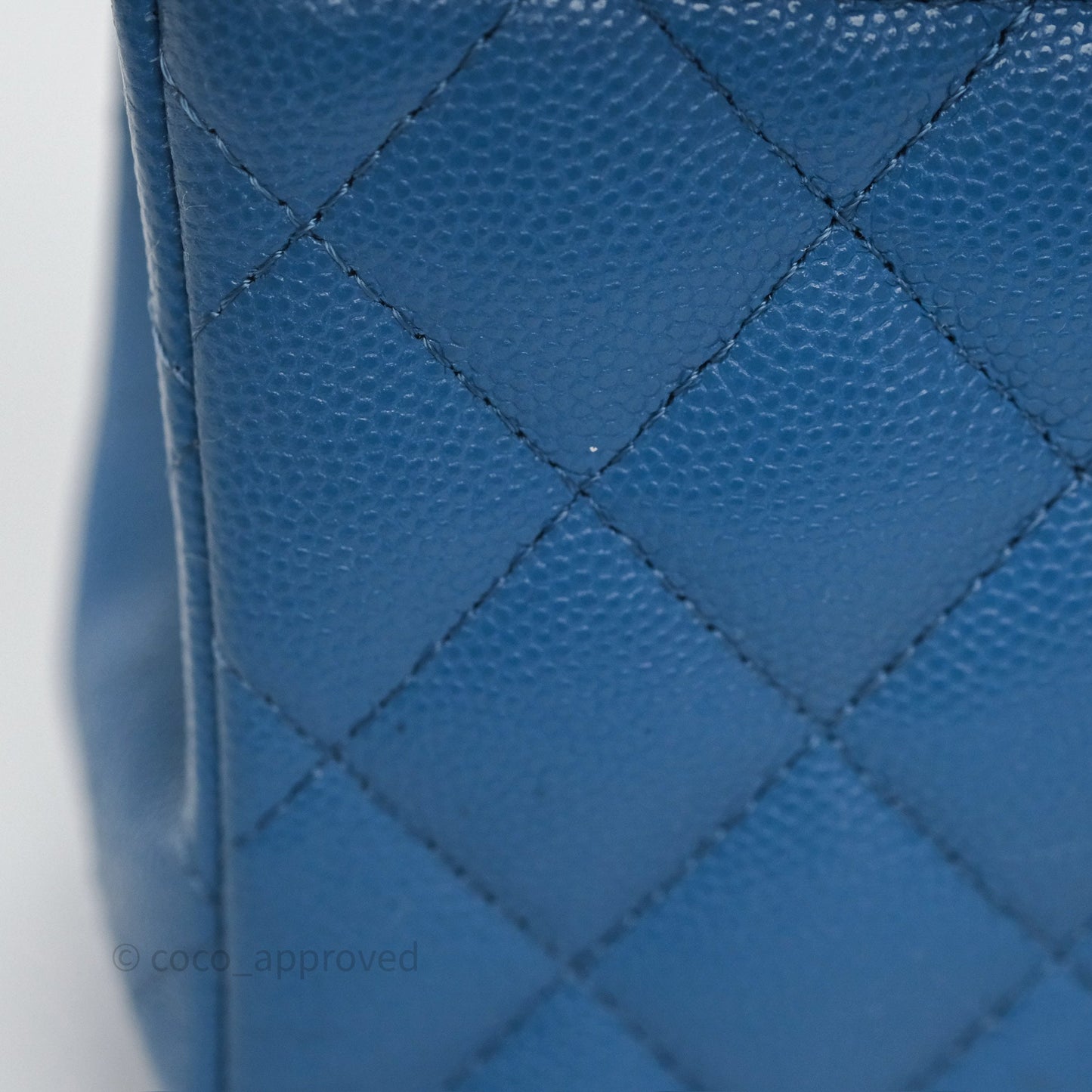 Chanel Small Classic Quilted Flap Blue Caviar Gold Hardware
