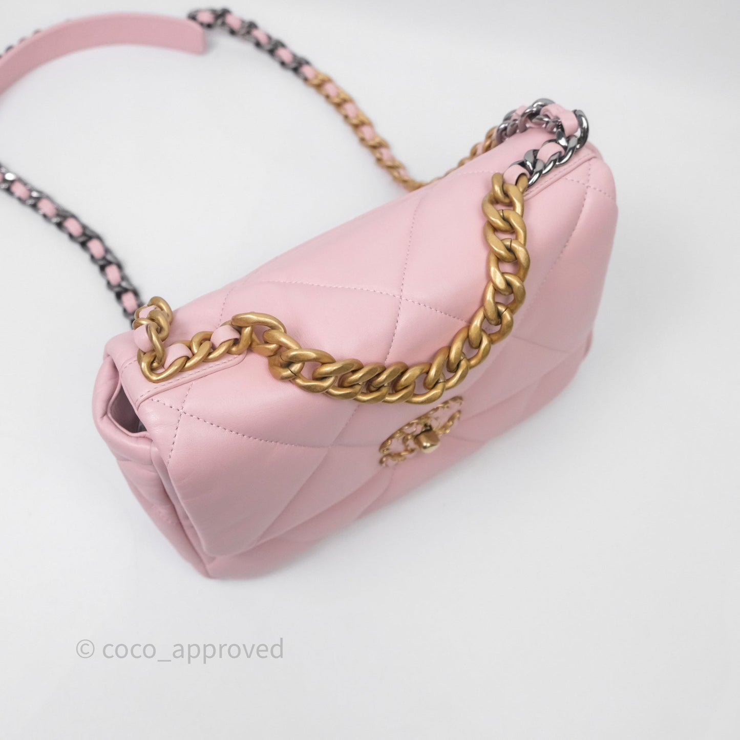 Chanel 19 Small Pink Lambskin Mixed Hardware