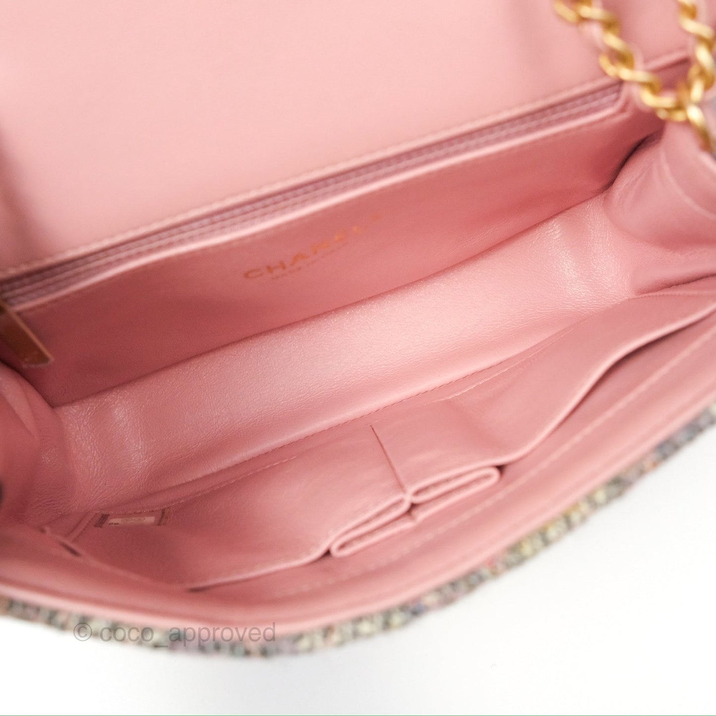 Chanel Small CC Filigree Flap Pink Tweed