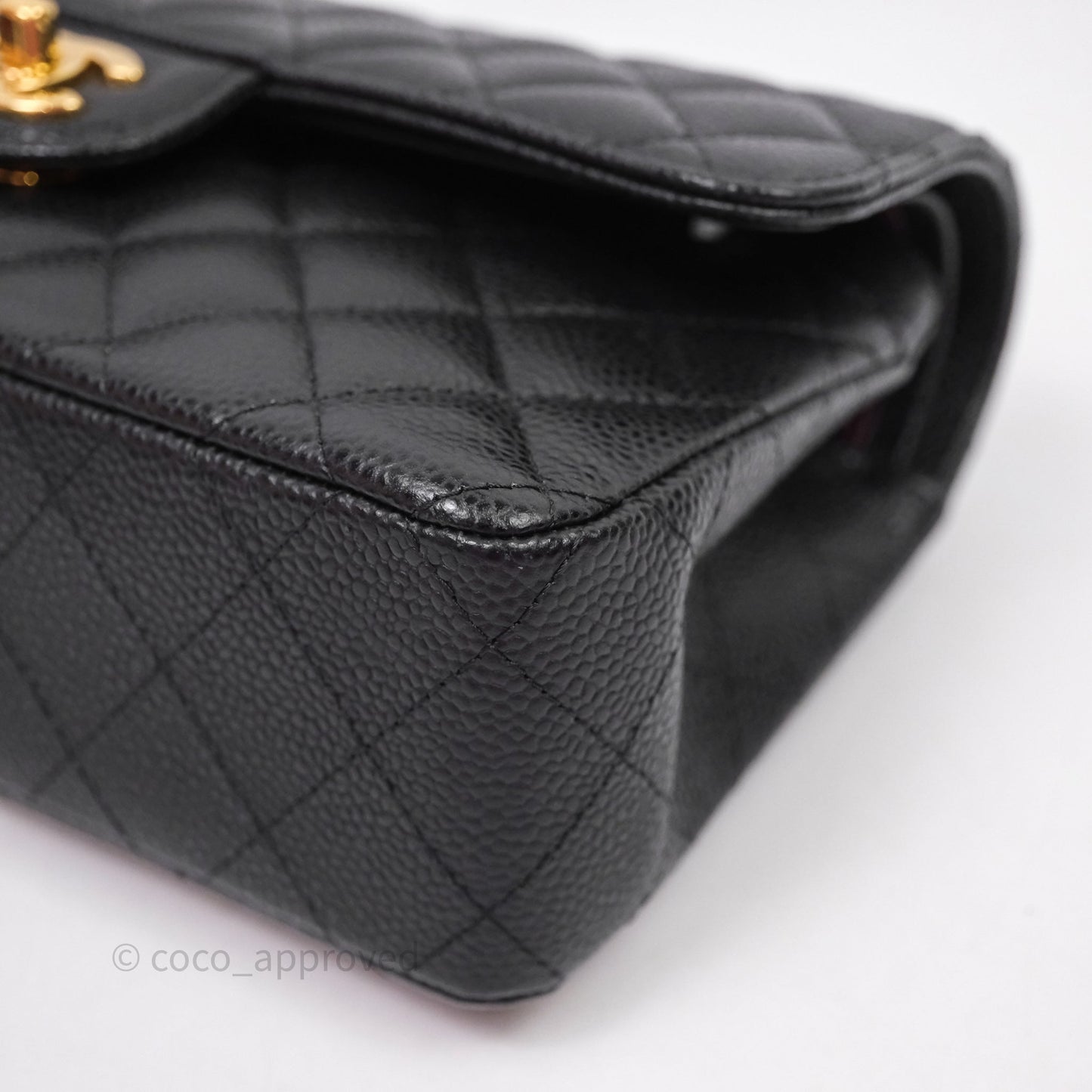 Chanel Small S/M Classic Flap Quilted Black Caviar Gold Hardware