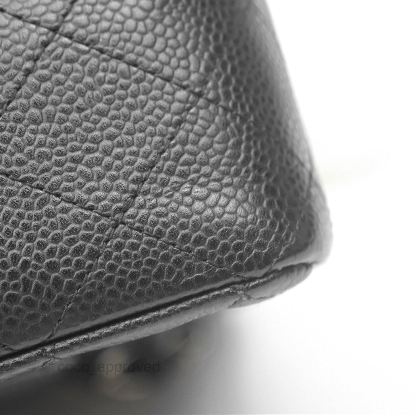 Chanel Classic M/L Medium Flap Quilted Black Caviar Silver Hardware