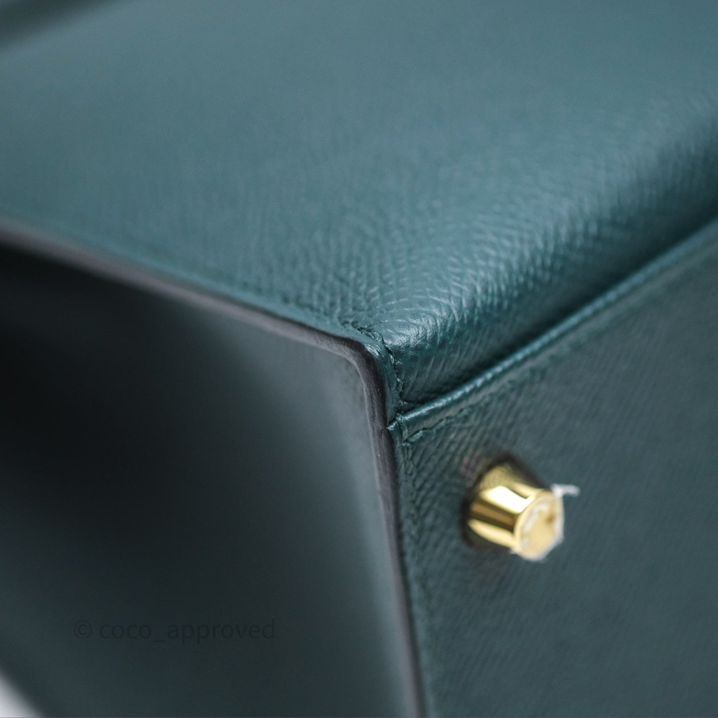 Hermès Kelly 28 Sellier Vert Cypres 6O Epsom Gold Hardware