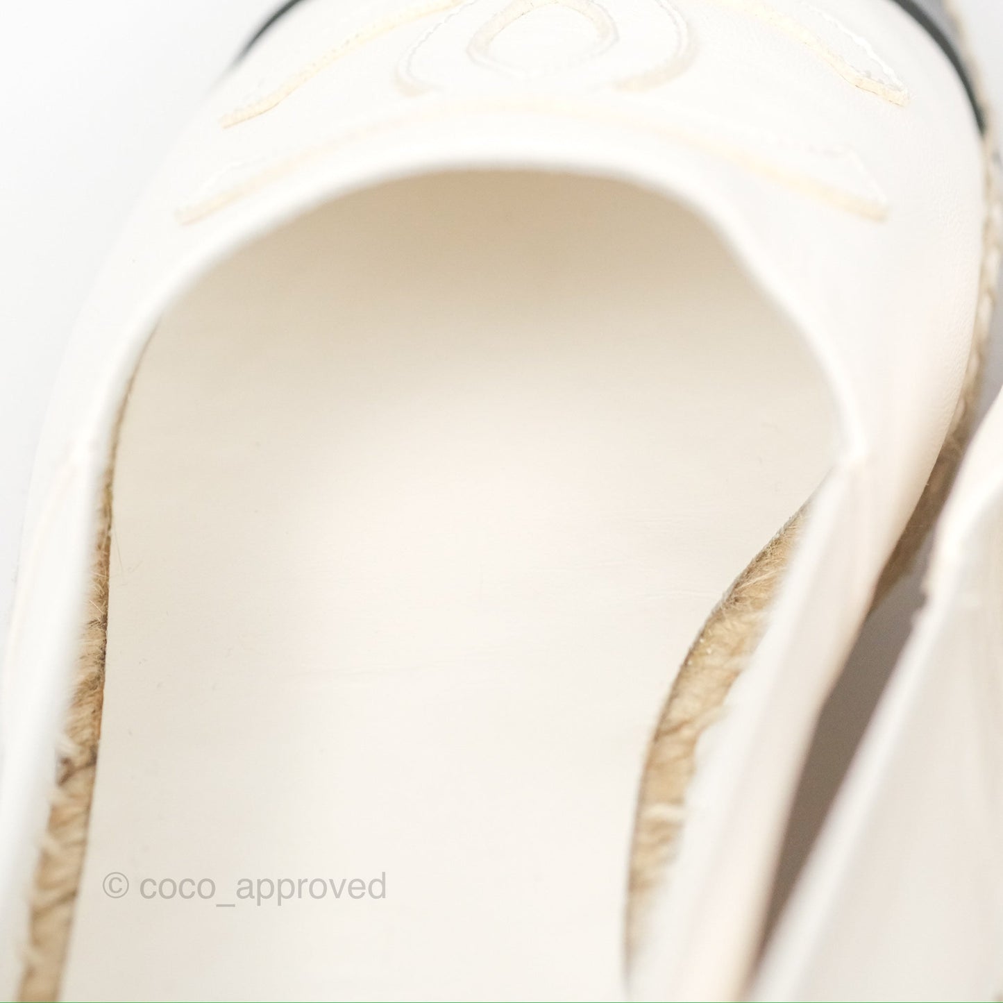 Chanel Leather Espadrilles White/ Black Size 38
