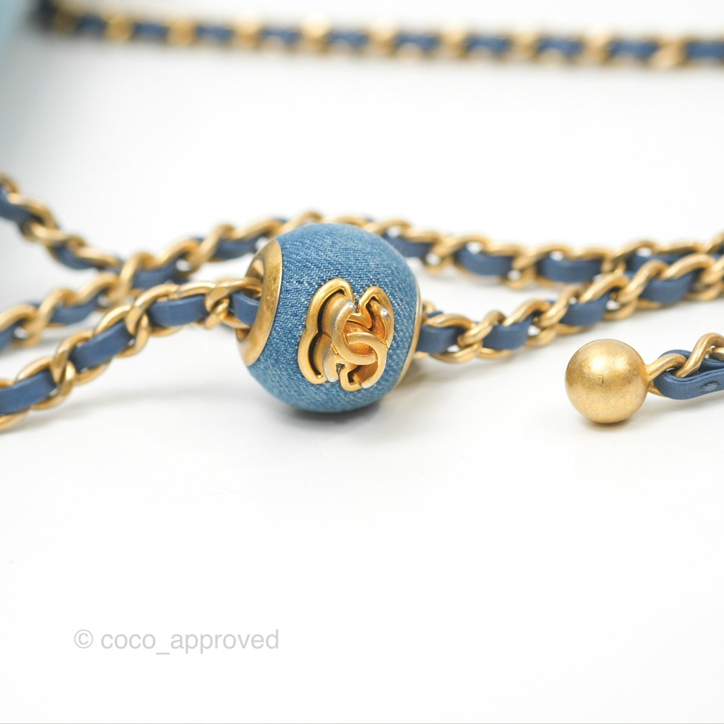 Chanel Mini Square Pearl Crush Quilted Denim Aged Gold Hardware