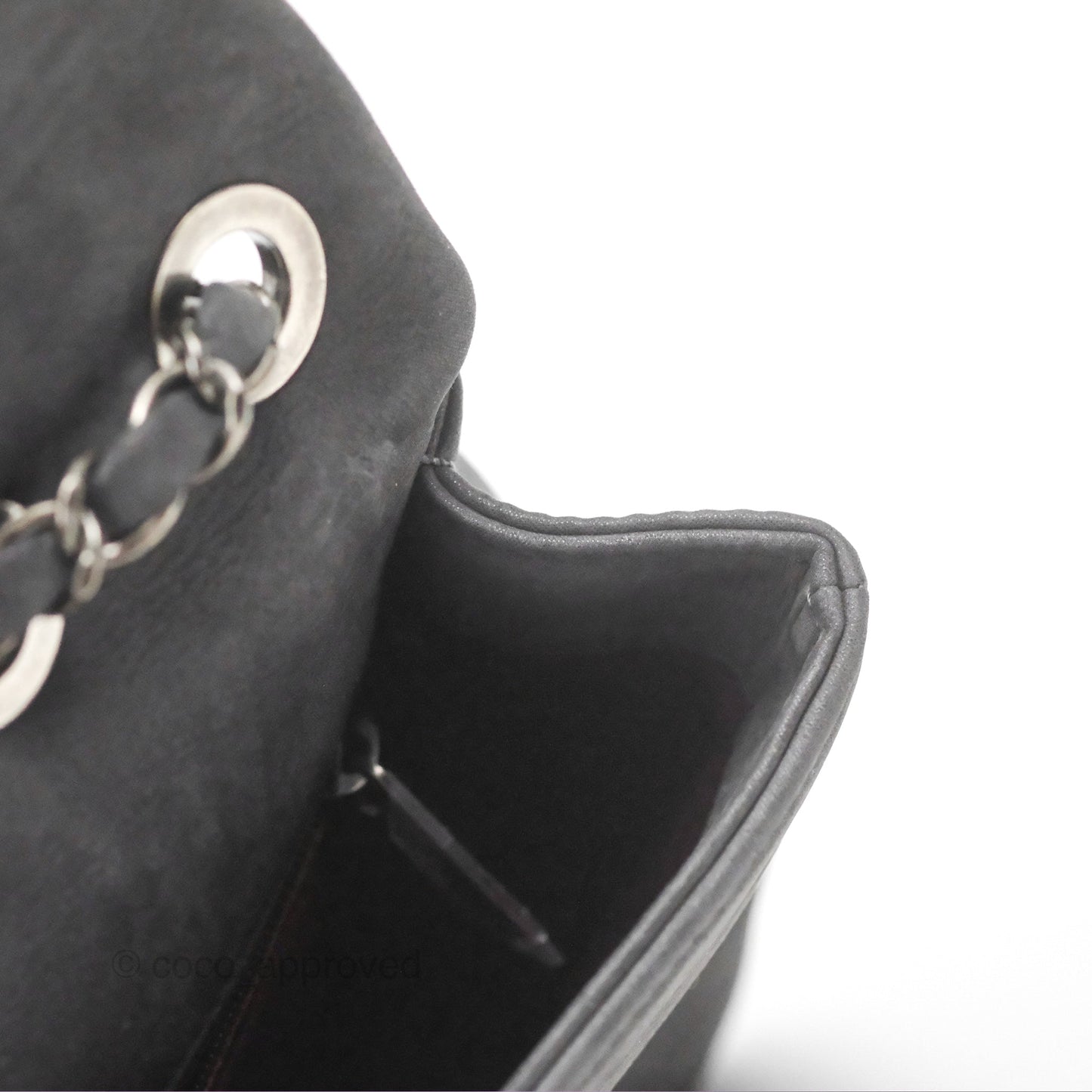 Chanel New Chic Flap Dark Grey Calfskin Ruthenium Hardware