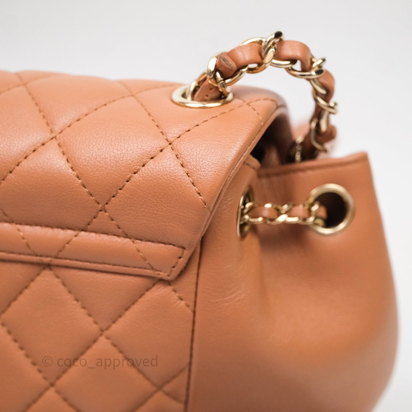 Chanel Small Duma Drawstring Backpack Camel Calfskin