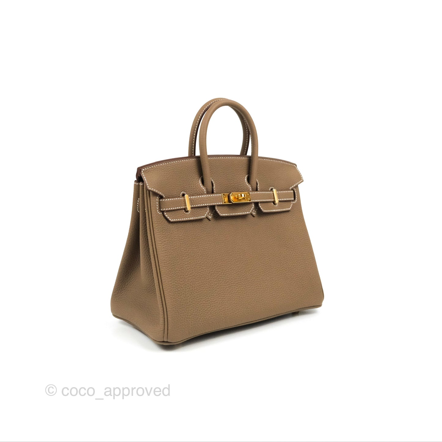 Hermes Birkin 25 Retourne Etoupe 18 Togo Gold Hardware