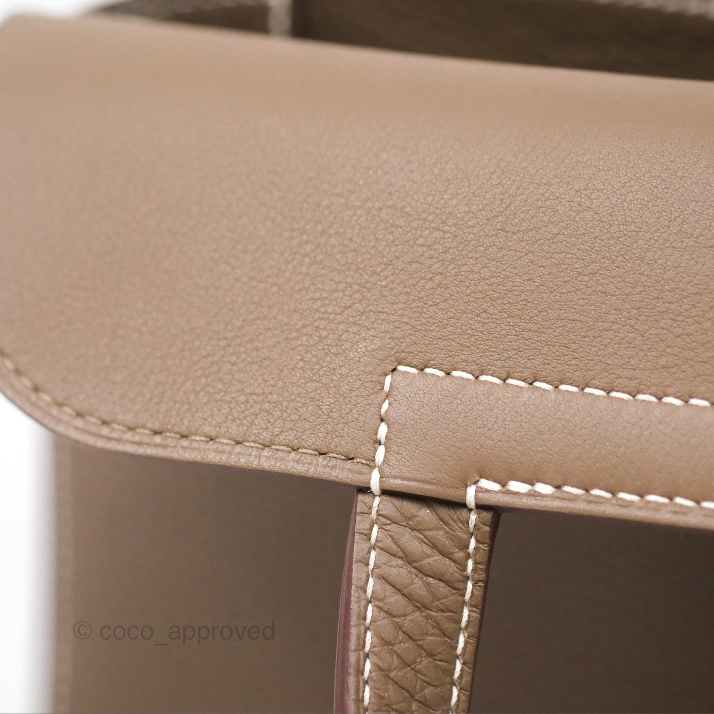 Hermès Halzan 25 Etoupe Clemence Palladium Hardware