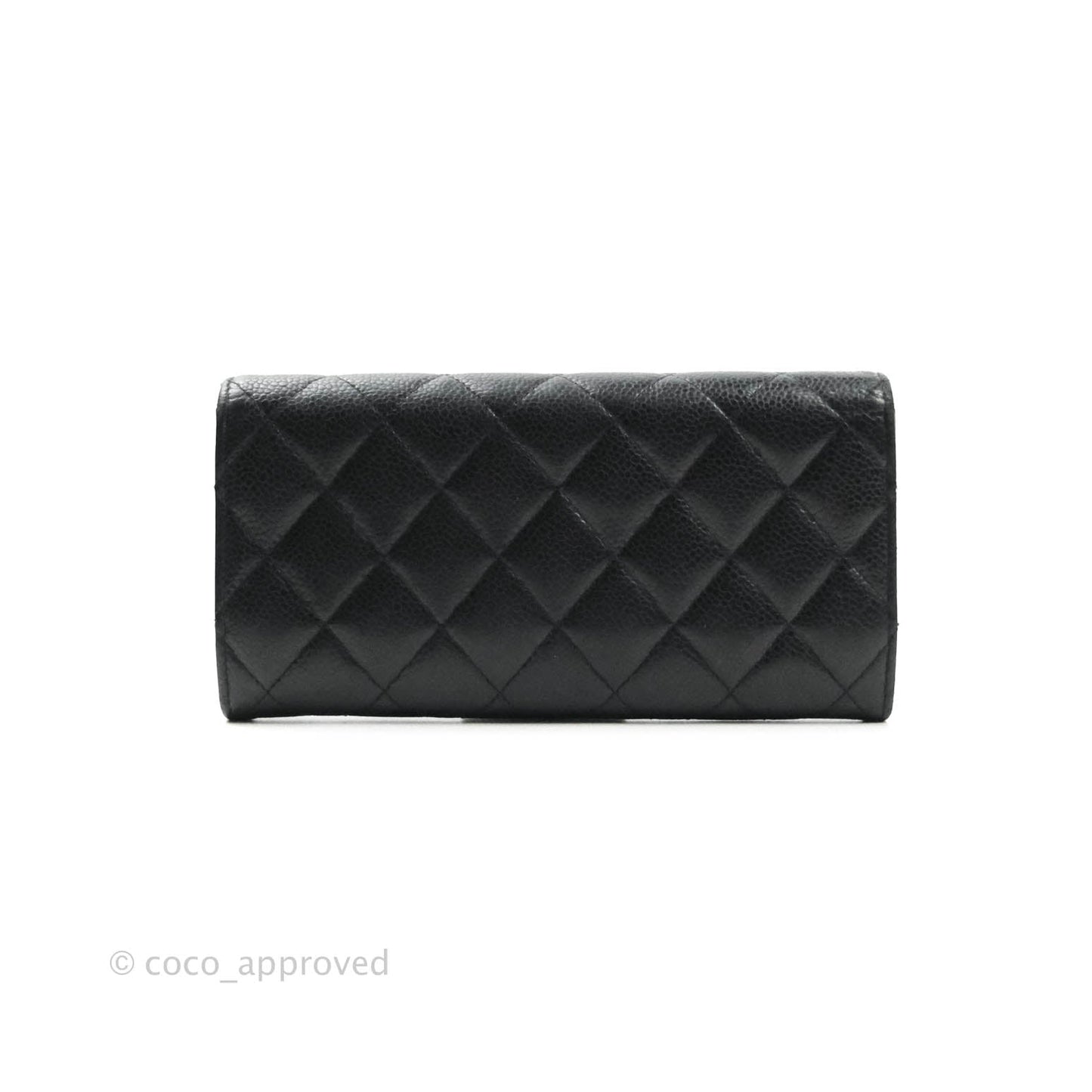 Chanel Quilted Long Wallet Black Caviar Gold Hardware