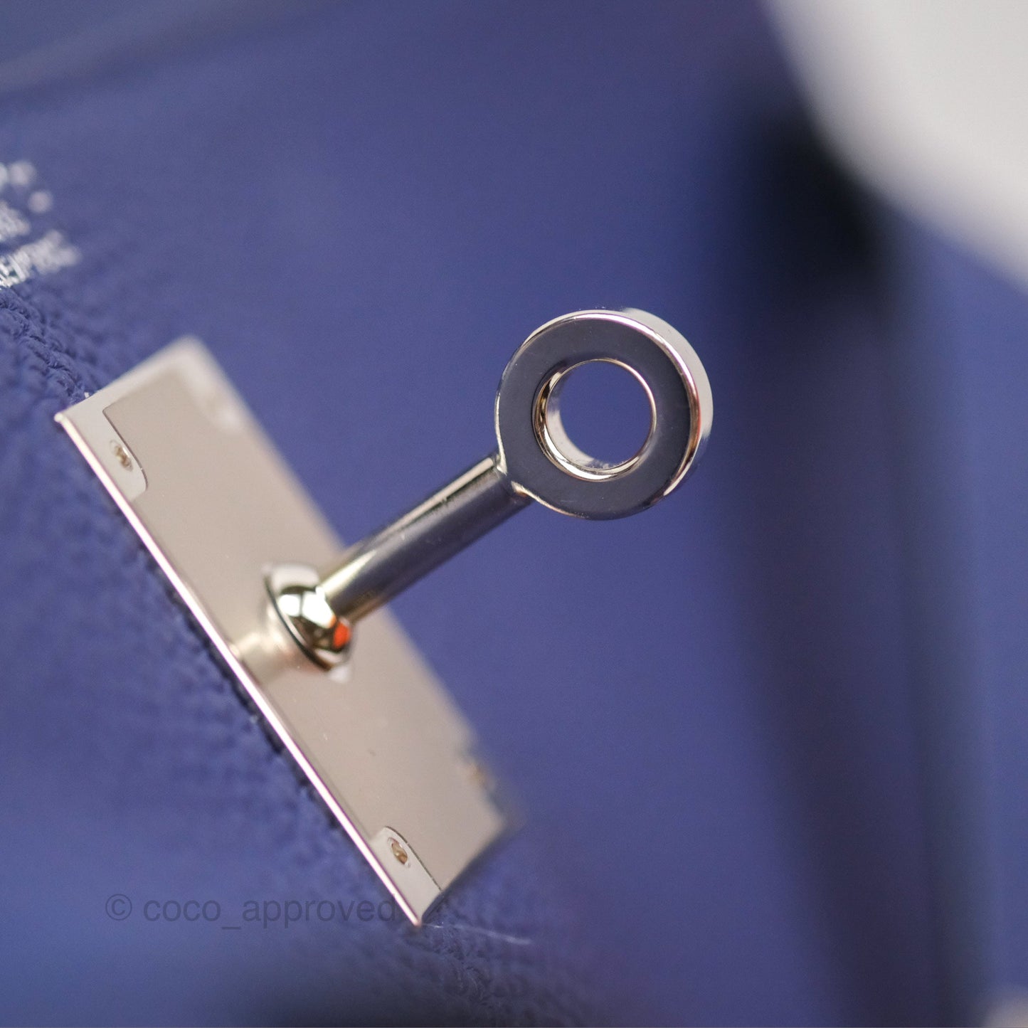 Hermès Kelly 32 Retourne Touch Bleu Encre Croc TM Palladium Hardware