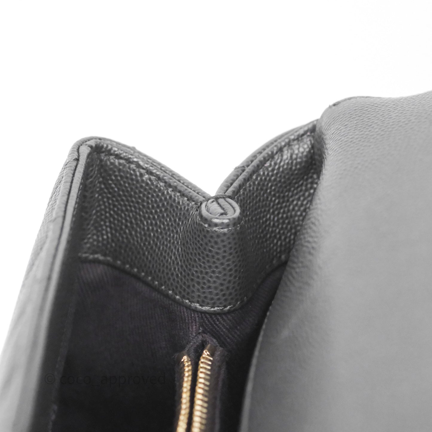 Chanel Medium Coco Handle Chevron Dark Grey Caviar Aged Gold Hardware