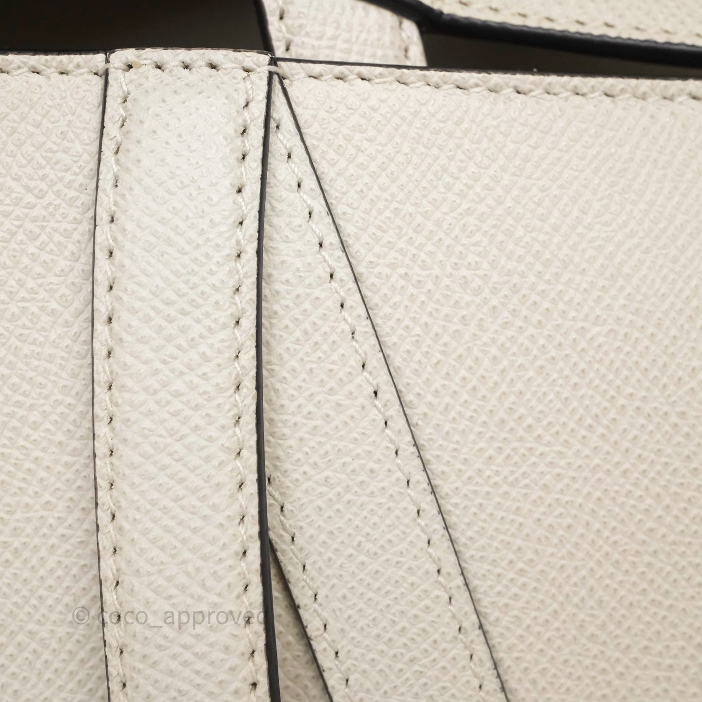 Christian Dior Saddle Bag White Grained Calfskin Gold Hardware