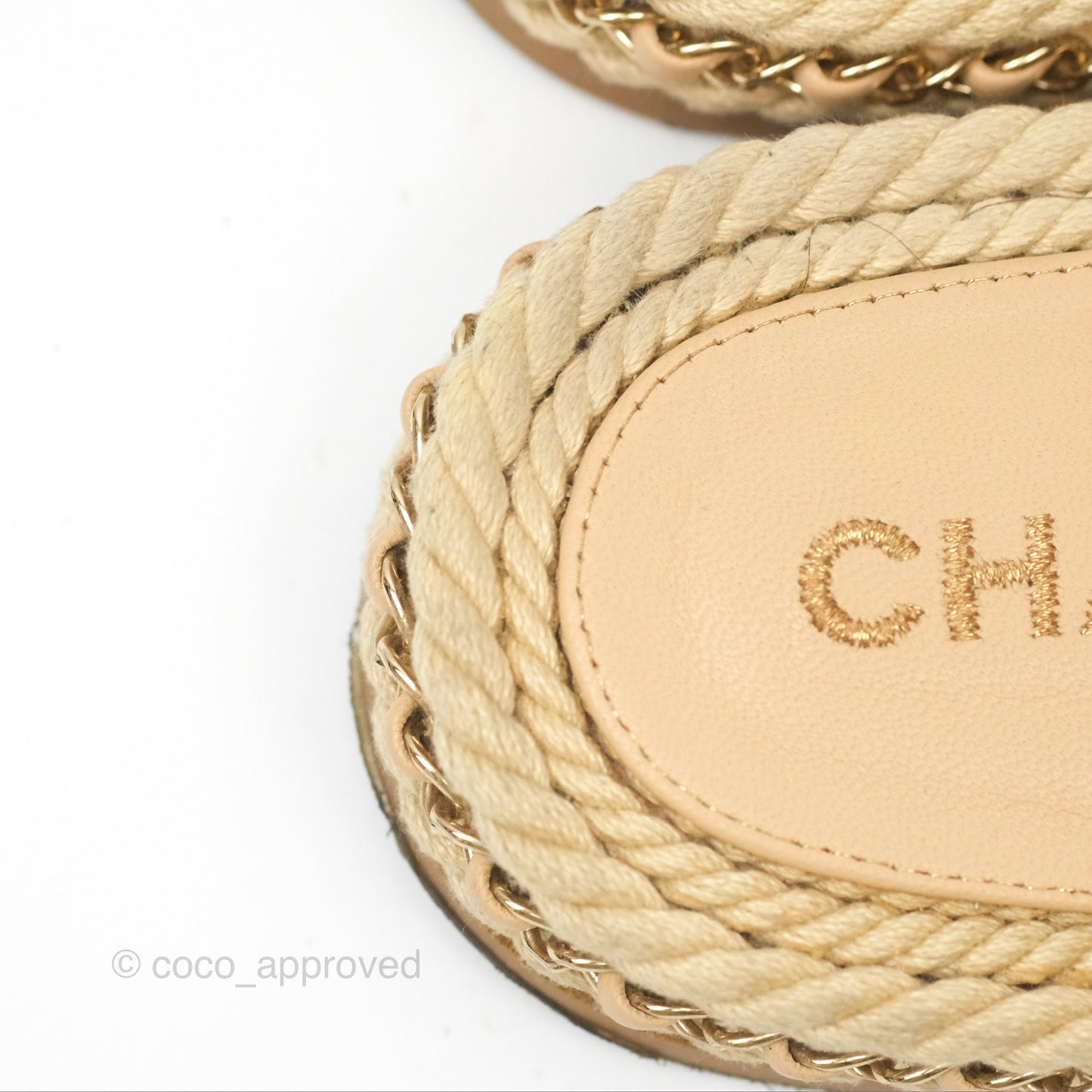 Chanel Cord Chain Slides Size 39