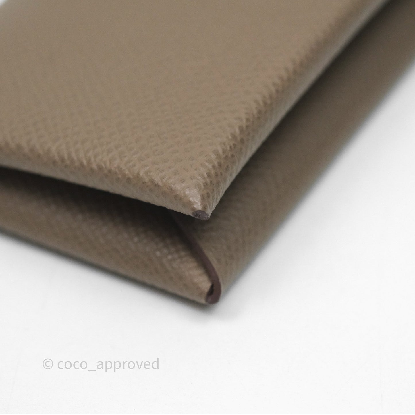 Hermès Calvi Card Holder Etoupe 18 Epsom